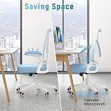 naspaluro Ergonomic Office Chair with 90° Flip Armrests Lumbar Support Blue view 3