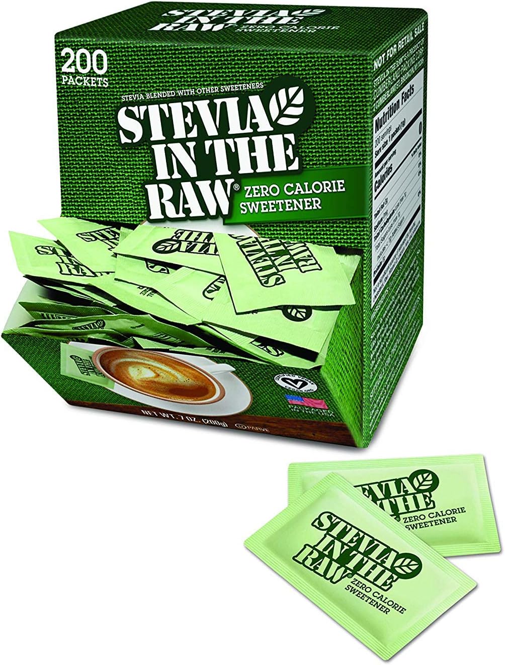 In The Raw Stevia Sweetener, 200 Count Packets (4 Pack (200 Count))