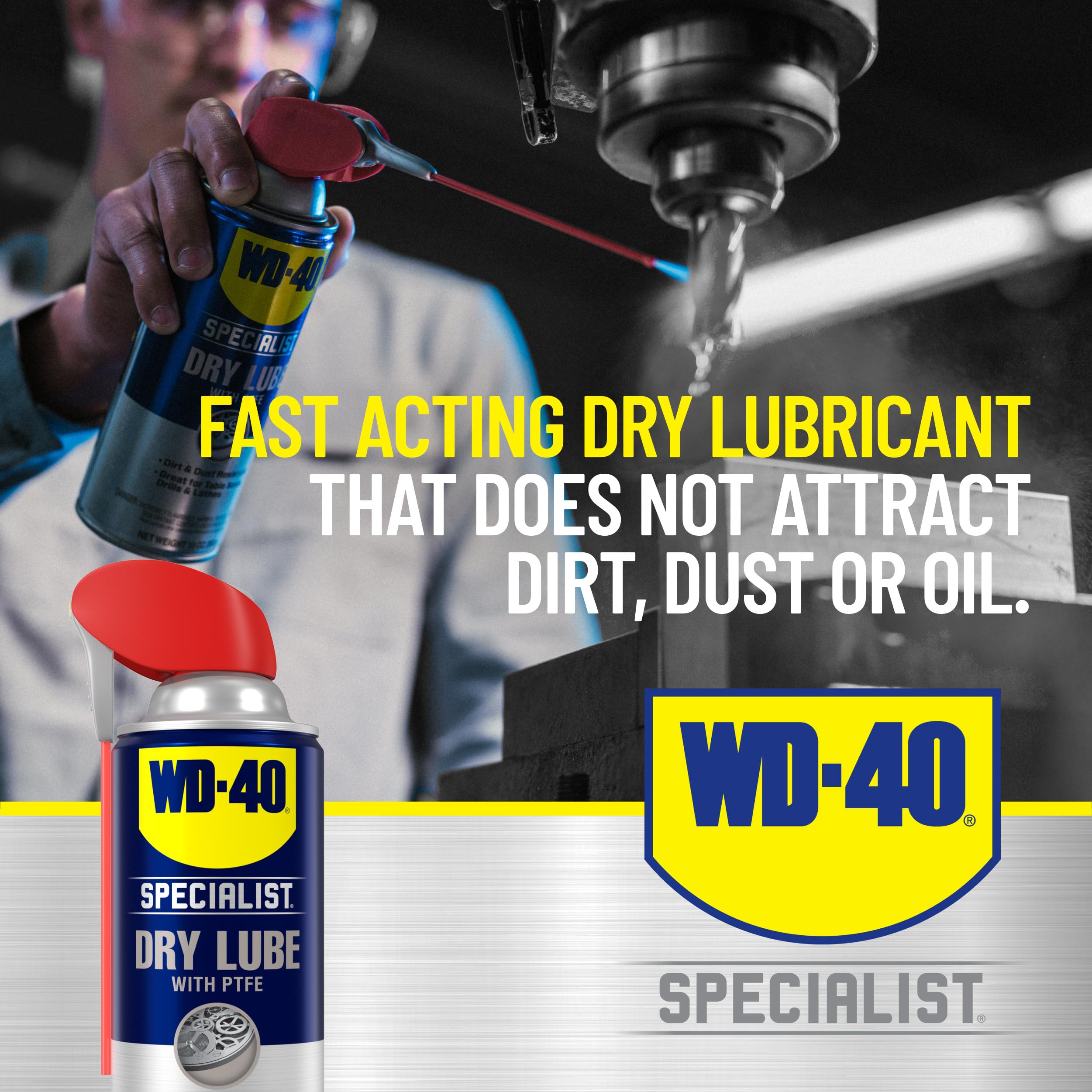 WD-40 Specialist Dry Lube with SMART STRAW SPRAYS 2 WAYS, 10 OZ
