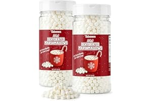 TABOOM Dehydrated Marshmallow Bits - Vanilla Flavored Mini Marshmallows 2.6 oz Each (2 Bottles) - Holiday Marshmallow Topping for Hot Chocolate, Cocoa Bars, Baking & Snacks