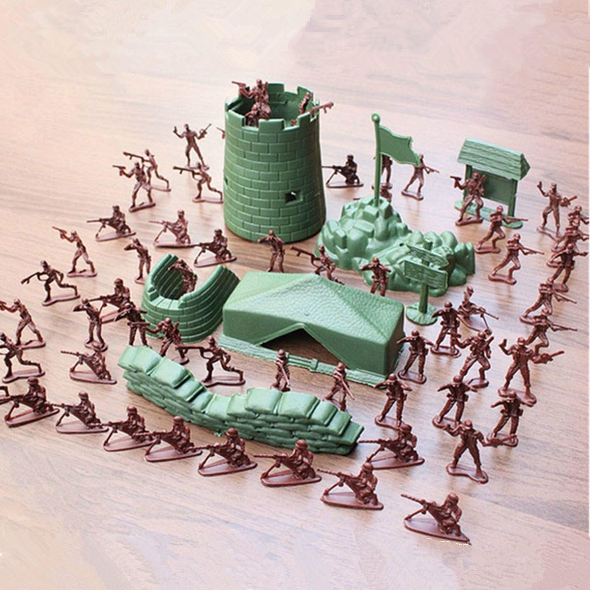 Aissimio 100pcs Toy Soldiers Army Toys For Boys Traditional Green Plastic For Army Military War Games Army Combat Game Toys Soldier Set Soldier Toy Kit