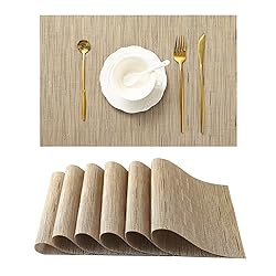 Leetaltree Light Brown Placemats Set of 6 - Heat