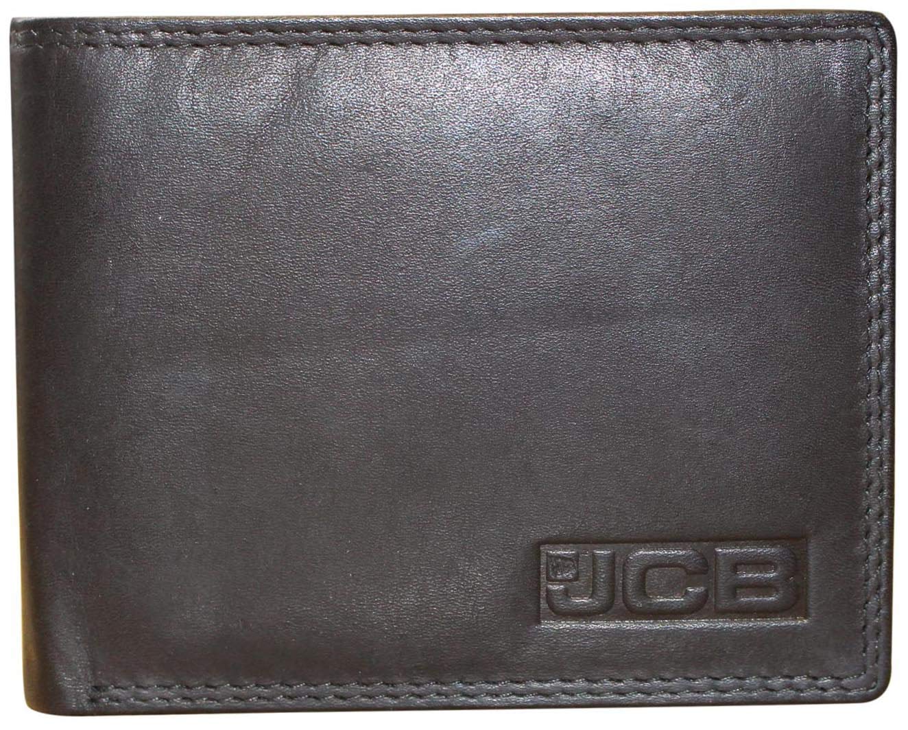 JCB Leather Mens RFID Boxed Trifold Wallet (Black)