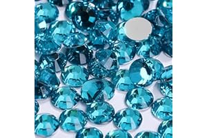 Sukiiy 3000PCS 5mm Resin Flatback Rhinestones for Crafts, Capri Blue Flatback Rhinestones for Nails Face Art, Loose Glittler Diamond Stones, Resin Rhinestones for Tumblers, Mugs, Bottles, Shoes