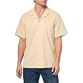 Lucky Brand Men's Short Sleeve Eyelet Camp Collar Shirt