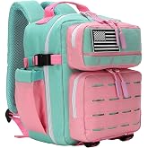HongXingHai 9L Mini Tactical Backpack for Men and Women Tactical Backpack Small for Hiking Small Tactical Bag (Pink&amp;LakeBlue)