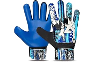 Jazzy Sports Soccer Goalie Gloves for Kids,Youth Goalkeeper Gloves Anti Slip 4mm Latex Palm with Strong Grip Double Wrist Protection, Junior Children Football Soccer Gloves for Kids 6-15 Years