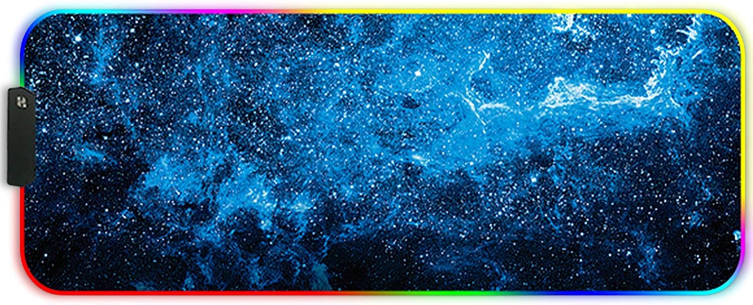 DORRISO Large RGB Gaming Mouse Mat Pads 800x300x4mm Led Mousepad Soft Computer Keyboard Mice Mat for MacBook PC, Laptop