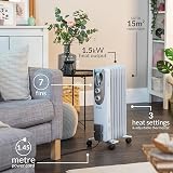 Russell Hobbs 1.5kW Oil Filled Radiator 7 Fin White RHOFR5001 3 Heat Settings view 6