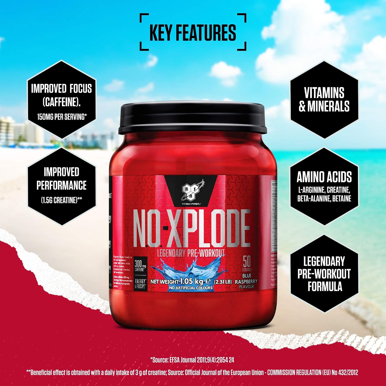 BSN Nutrition N.O.-Xplode Pre Workout Powder with Creatine Monohydrate, Beta Alanine, Caffeine - Image 3