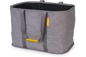 Joseph Joseph Hold-All Max Collapsible 55L/14.5 Gallon Washing Laundry Basket Bag, Durable Fabric, Moisture Resistant, Grey