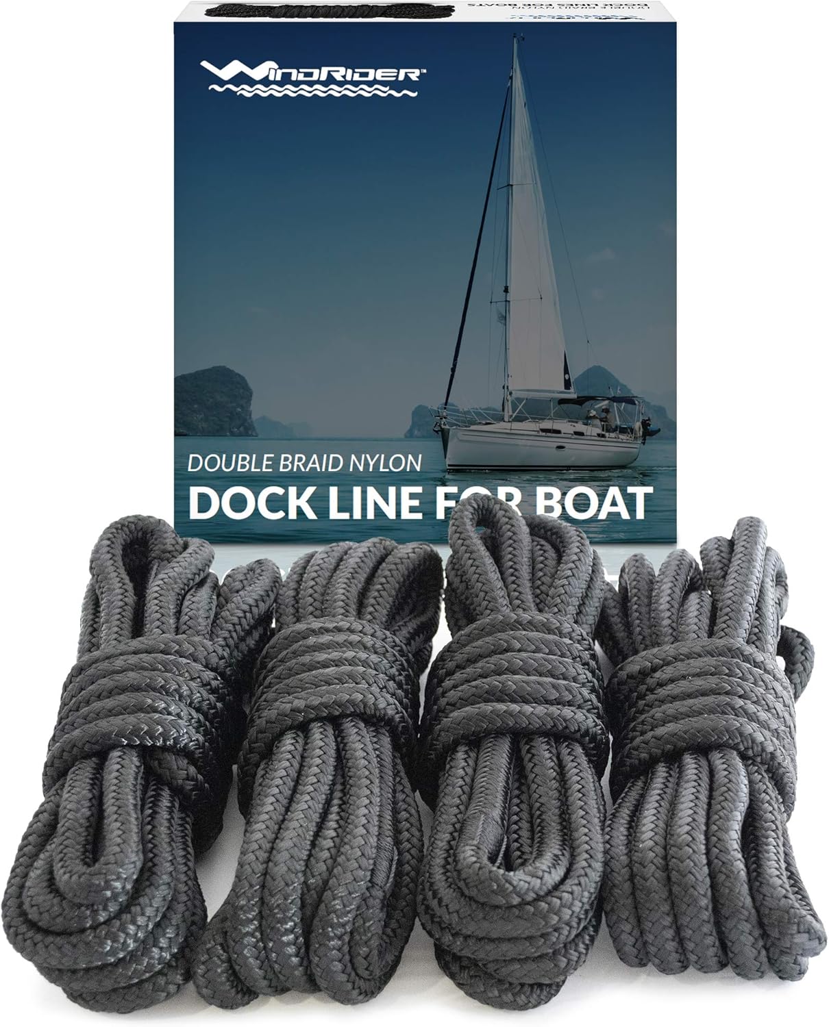 Boating Dock Lines & Rope WindRider Dock Lines for Boats 3/8 Inch 15 Ft