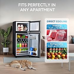 Anypro 3.6 Cu.Ft Fridge with Freezer, Double Door