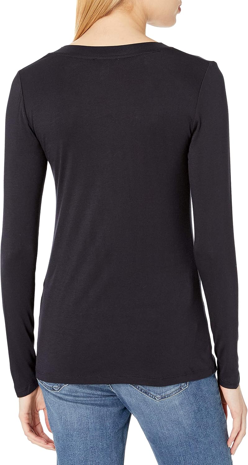  Brand - Daily Ritual Women's Fluid Knit Long-Sleeve V-Neck Shirt: Clothing