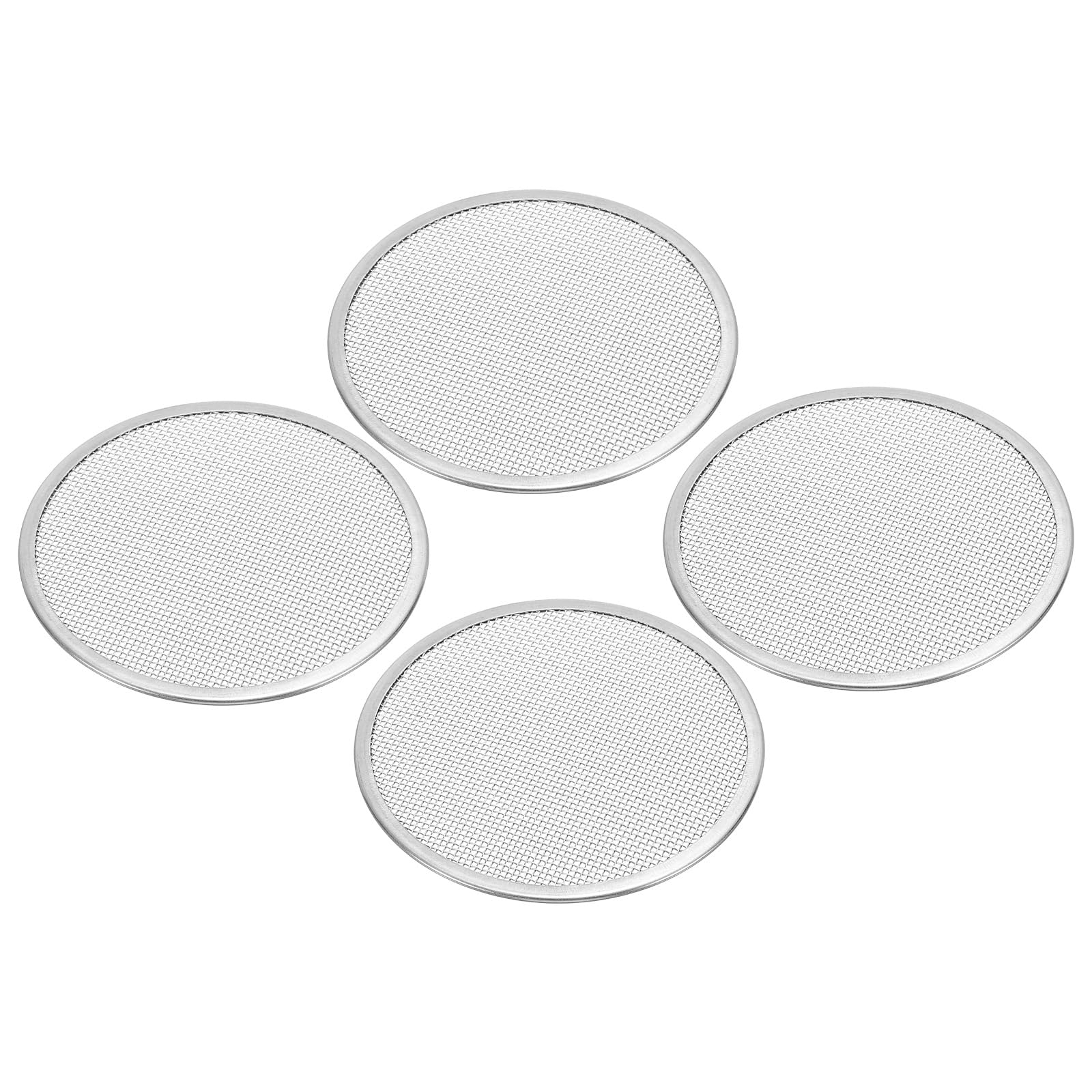 PATIKIL Sprouting Lids, 4 Pcs 82mm Stainless Steel Strainer Lids for Wide Mouth Canning Jars, Silver Tone