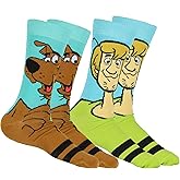 Scooby-Doo Socks Men's Shaggy and Scooby 2-Pair Adult Mid-Rise Crew Socks (Fits Shoe Size 6-12)