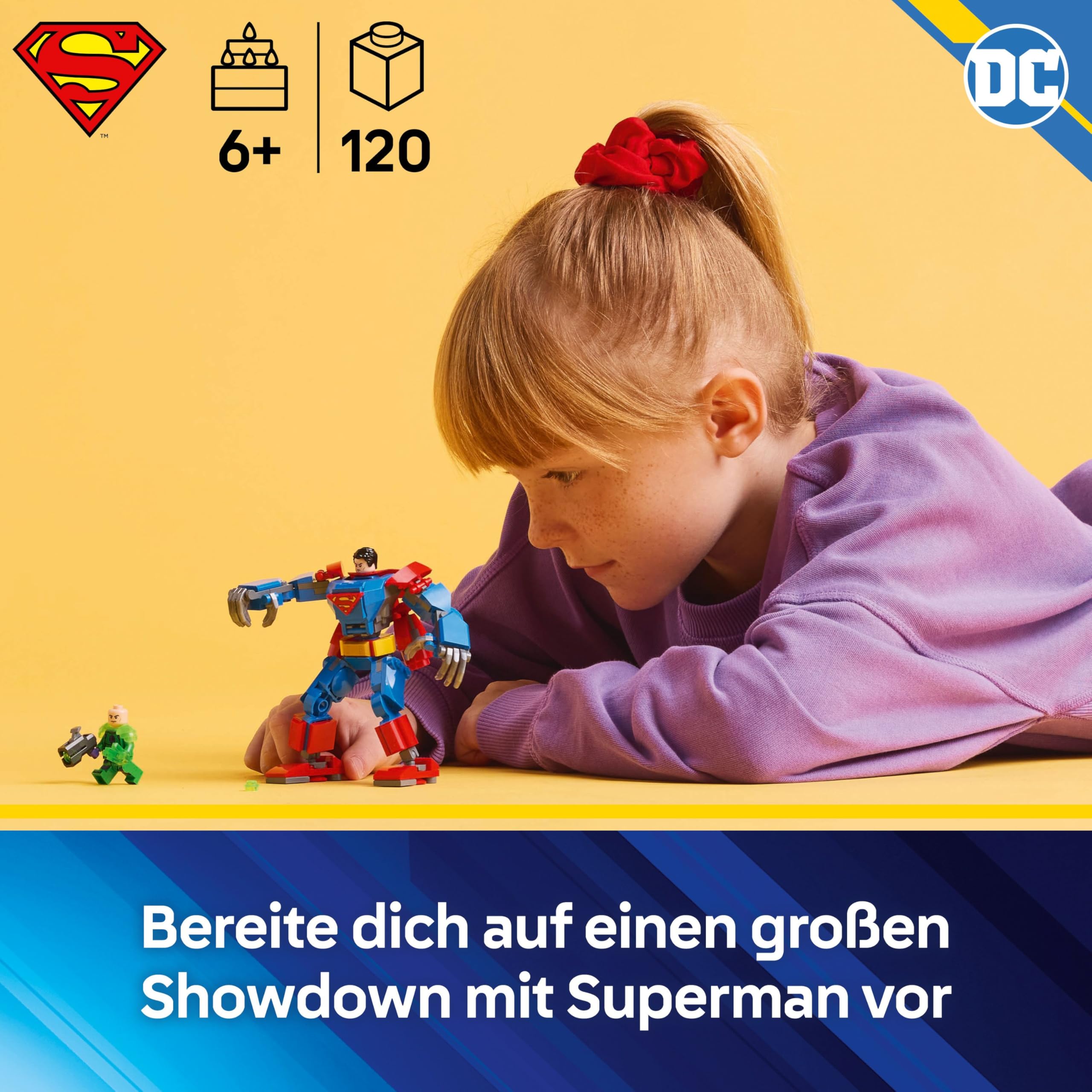 LEGO DC Superman Mech vs. Lex Luthor - Superhelden Spielzeug mit 2 Minifiguren - baubare Actionfigur mit beweglichen Armen, Beinen und Fingern - Geschenk für Jungen und Mädchen ab 6 Jahren 76302 2