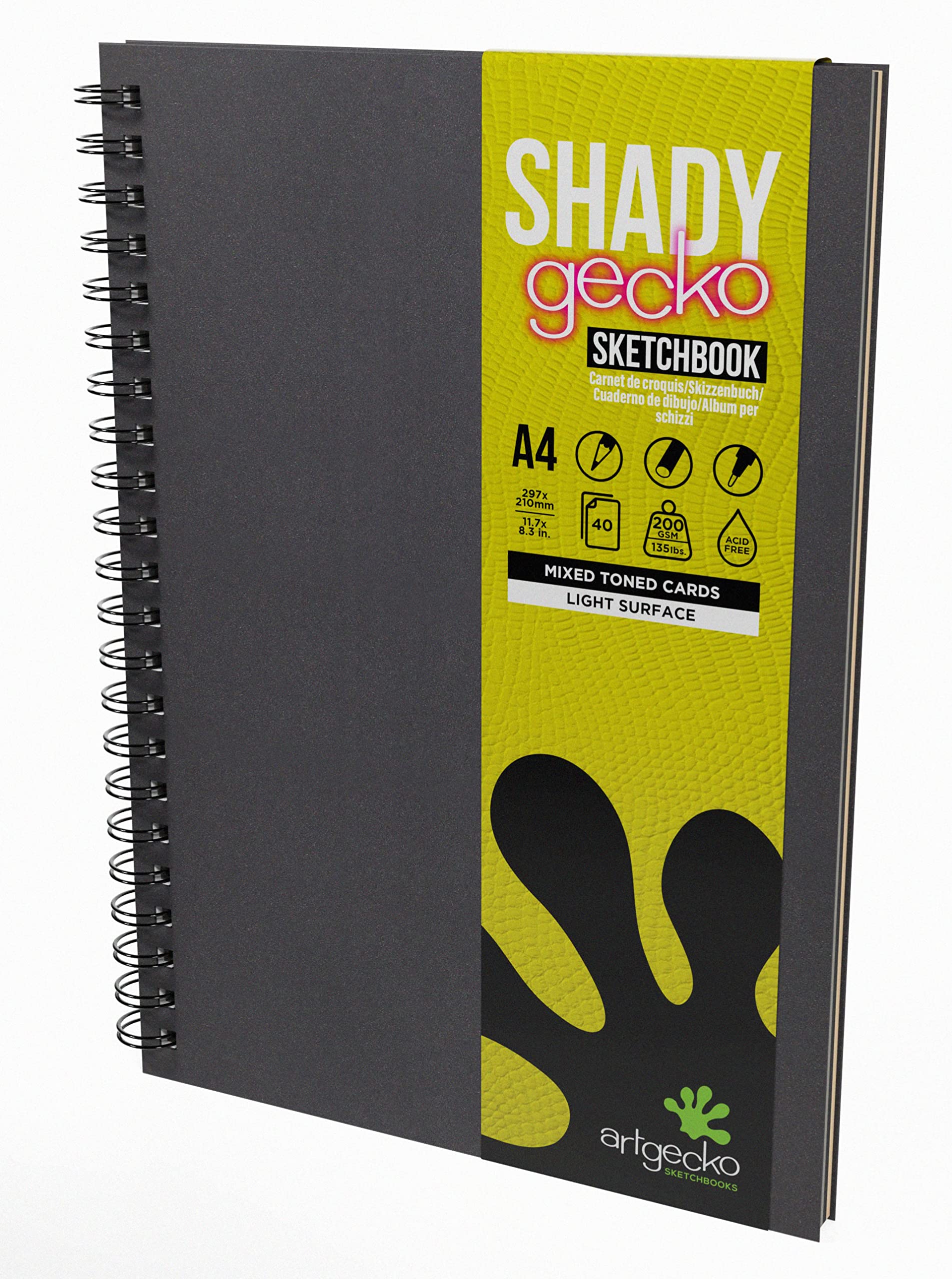 Artgecko Mixed Toned Sketch Book A4 Portrait - 80 Pages (40 Sheets) Mixed Card Stock