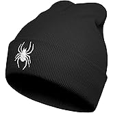 Cool Spider Web Pattern Halloween Beanie, Embroidered araneid Wool Knit Beanies Hats Gift for Men Women