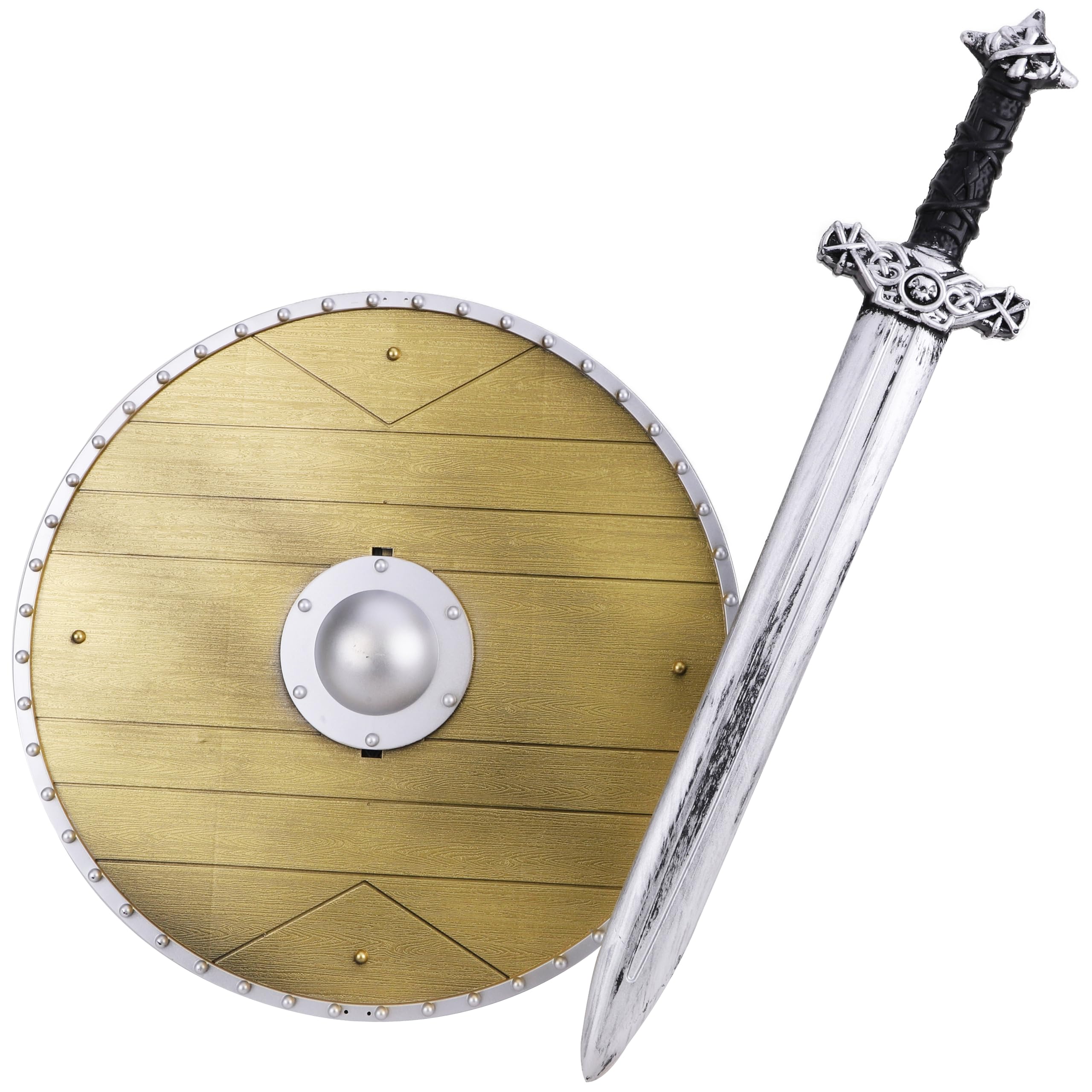 Toyland® 60cm (24”) 2 Piece Plastic Sword & Shield Set - Pretend Play - Viking Fancy Dress Accessories — image 1