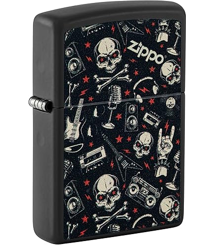 Amazon.com: Zippo Lighter: Skulls and Music Pattern - Black
