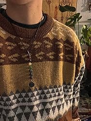 Argyle Striped Sweater Women Y2k Patchwork Vintage