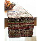 Chardin Home 13x72 Inch Rainbow Chindi Table Runner &ndash; Eco-Friendly Handwoven Runner Made from Recycled Cotton Rags &ndash; Colorful Boho Table Decor for Dining, Console, or Coffee Table