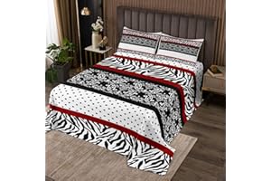 Castle Fairy Zebra Stripes Coverlet Set Queen Size,Retro Lace Damask Polka Dots Durable Bedspread for Girls Teens,Geometric L