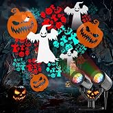 Halloween Projector Lights Outdoor Dynamic Halloween Decorations with Timer | Double Head IP65 Waterproof 360&deg; Rotating, Ghost, Skeleton, Devil &amp; Pumpkin Patterns for House, Garage Door, Indoor &amp; Outdoor