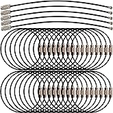 ROYHOO 60PCS Black Stainless Steel Loops 1.5mm Coated Wire Keychain Cable Large Keyrings 6 inch Key Chain for Luggage Tags, Key Tags, Keyrings, Kitchen Utensils, Duster