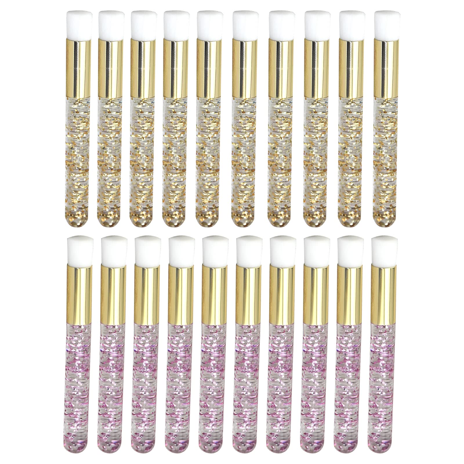 Bubuny 20Pieces Lash Brushes for Cleansing Lash Shampoo Brush Glitter Crystal Eyelash Extension Cleaning Brush Makeup Brushes Eyelash Cleanser for Nose Wash Bath Pore Deep Cleaning