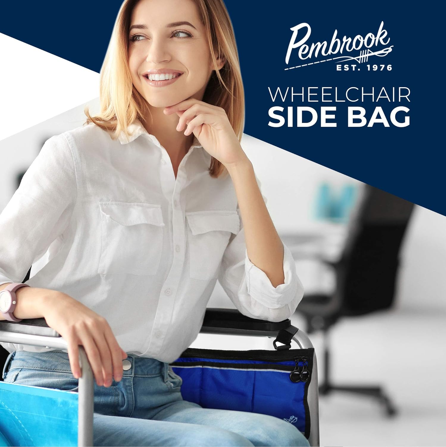 Pembrook Wheelchair Side Bag with Pouches - Great for Electric Wheelchairs, Electric Scooter, Walker Accessories, Other Mobility Devices - Lightweight Nurse Bag and Organizer for Medical Chairs: Health & Personal Care