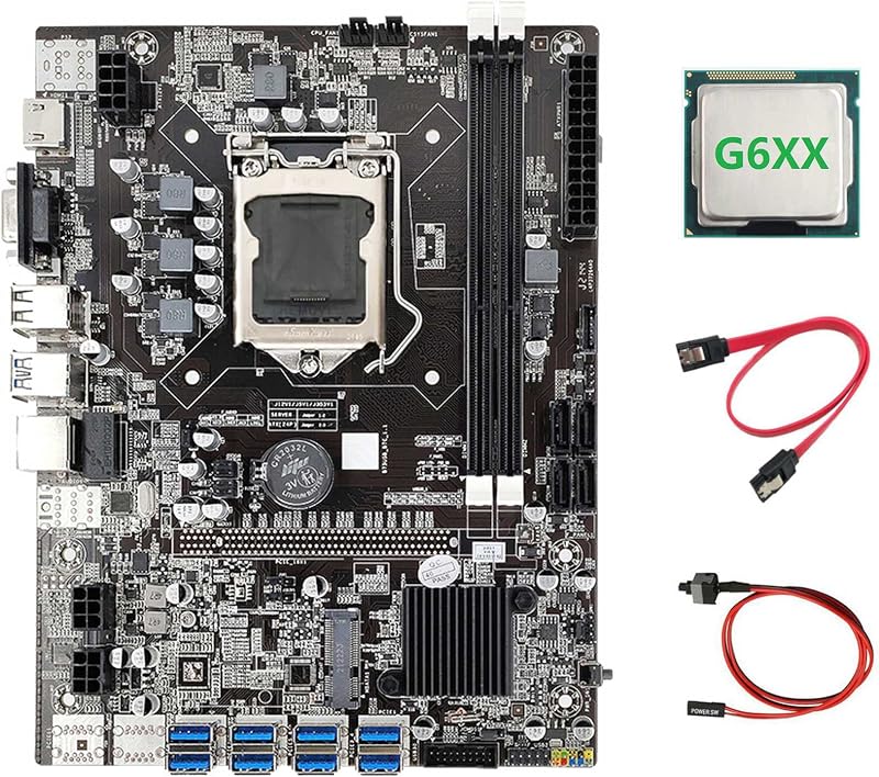 Lodokdre B75 ETH Mining Motherboard 8xPCIe USB Adapter LGA1155 CPU Cable