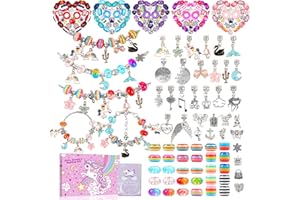 Xiauodo Charm Bracelet Making Kit Jewelry Making Unicorn Mermaid DIY Arts Supplies and Crafts for Girls Ages 6-12 Kids Birthday and Christmas Gifts for Teenage Girls