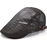 Taidor Men's Mesh Cap Breathable Summer Newsboy Hat Adjustable Beret Ivy Cap Irish Cabbie Driving Hunting Hats