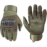 HIKEMAN Tactical Army Military Gloves Rubber Hard Knuckle Outdoor Full Finger Touch Screen Gloves for Men Fit for Cycling Mot