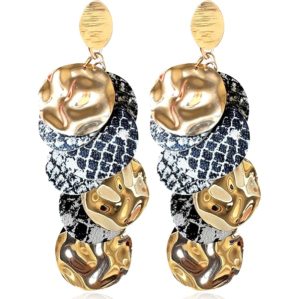 Leopard Earrings For Women Large Hoop Drop Gold Earring Black Crystal Leopard Dangle Earring Cute Long Tassel Leopard Print Fashion Earrings Jewelry Gifts For Her Birthday Christmas