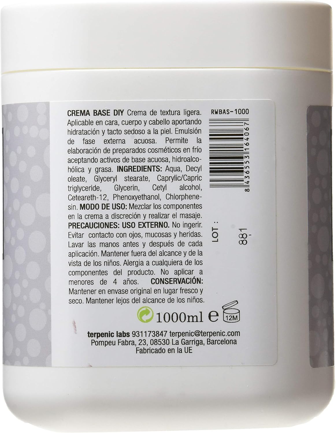 Terpenic Evopro Base Cream, 1 kg, Pack of 1, 1 kg (Pack of 1) - Image 3