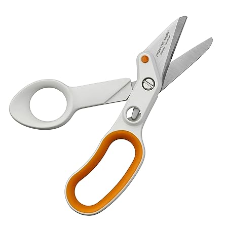 Fiskars Razor Edge Allzweckschere, Länge: 15 cm, Rostfreie Stahl-Klinge/Kunststoff-Griffe, Weiß/Orange, Amplify, 1016211