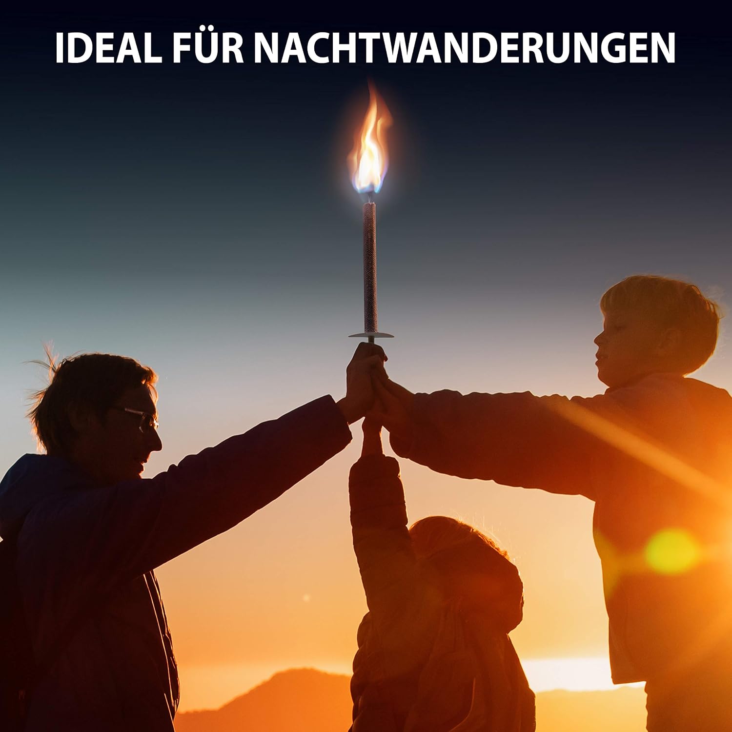 Panteer ® Torches Made of Natural Wax, for a Hike with Children or Friends Made in Germany, 45 Minutes Burning time - Image 3