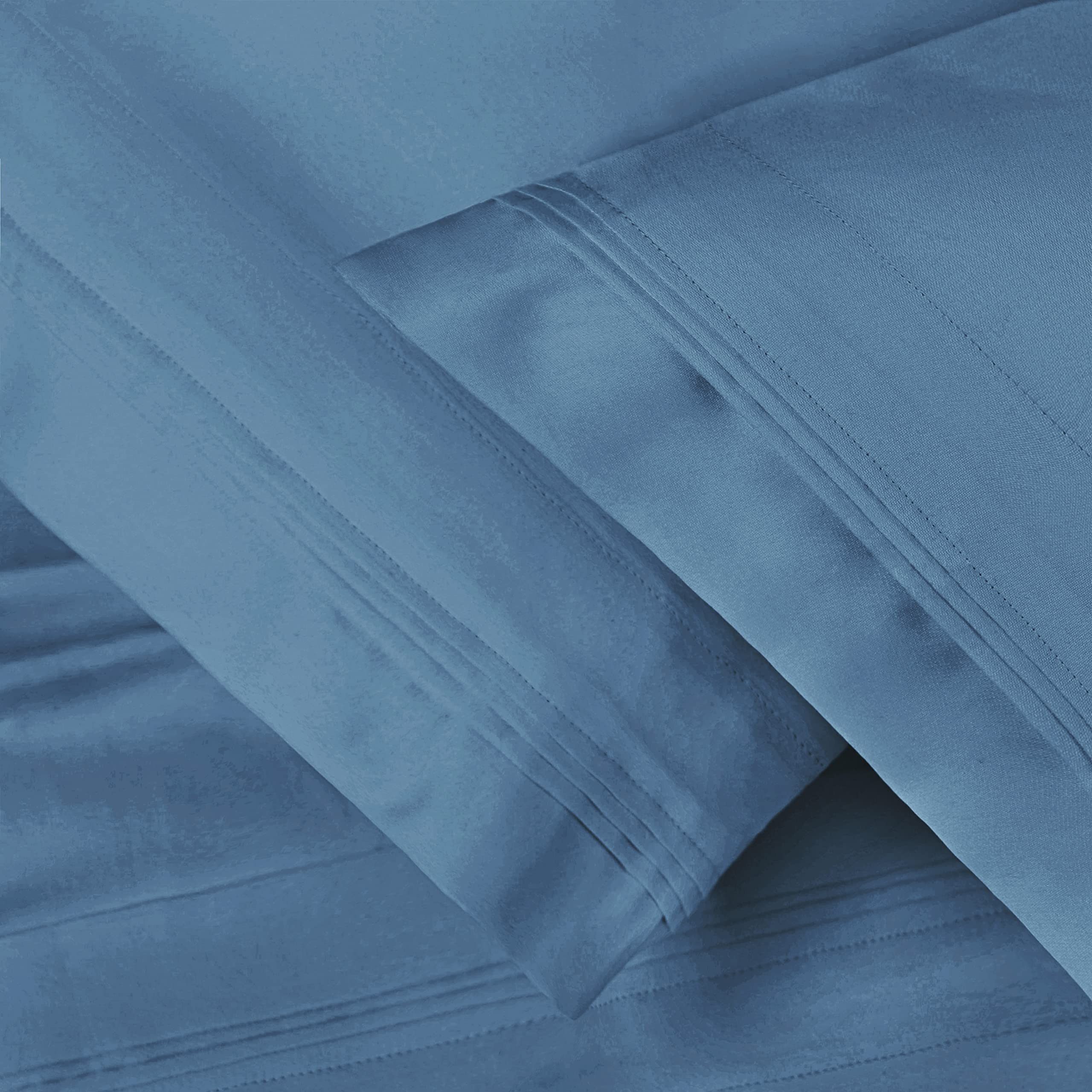 100% Premium Long-Staple Combed Cotton 650 Thread Count, Standard 2-Piece Pillowcase Set, Single Ply, Solid, Medium Blue โ image 1