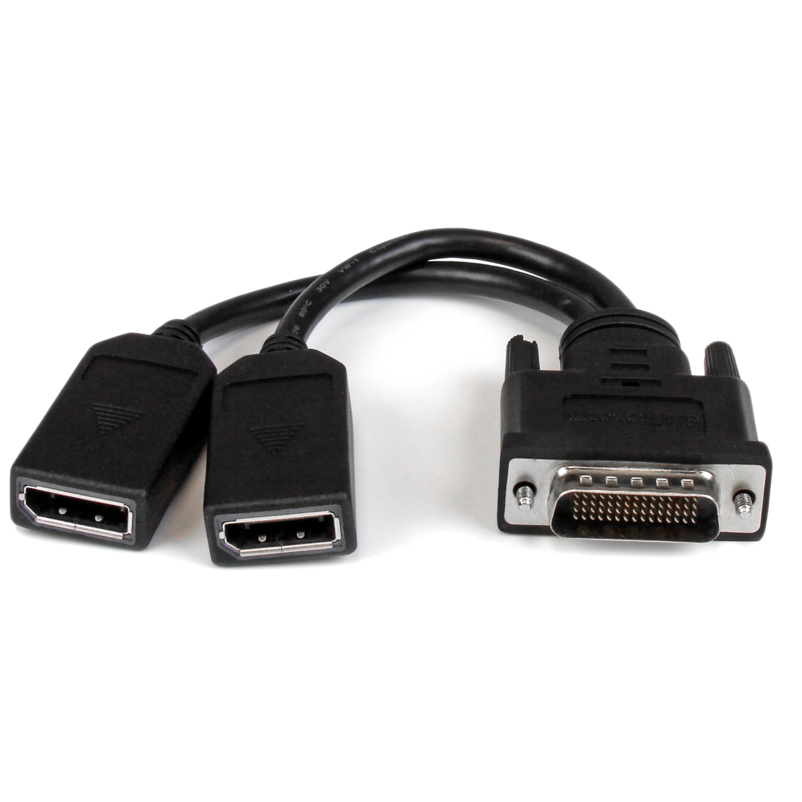 StarTech.com DMS-59 to DisplayPort - 8in - DMS 59 to 2x DP - Y Cable - DMS-59 Adapter - DisplayPort Splitter Cable - LFH Cable (DMSDPDP1)