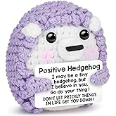 Sensi Blue Valentines Day Gifts for Her Kids Daughter, Easter Basket Essentials Stuffers for Teens Girls Birthday Gift for Women Positive Crochet Animals Emotional Plush Support Handmade Hedgehog