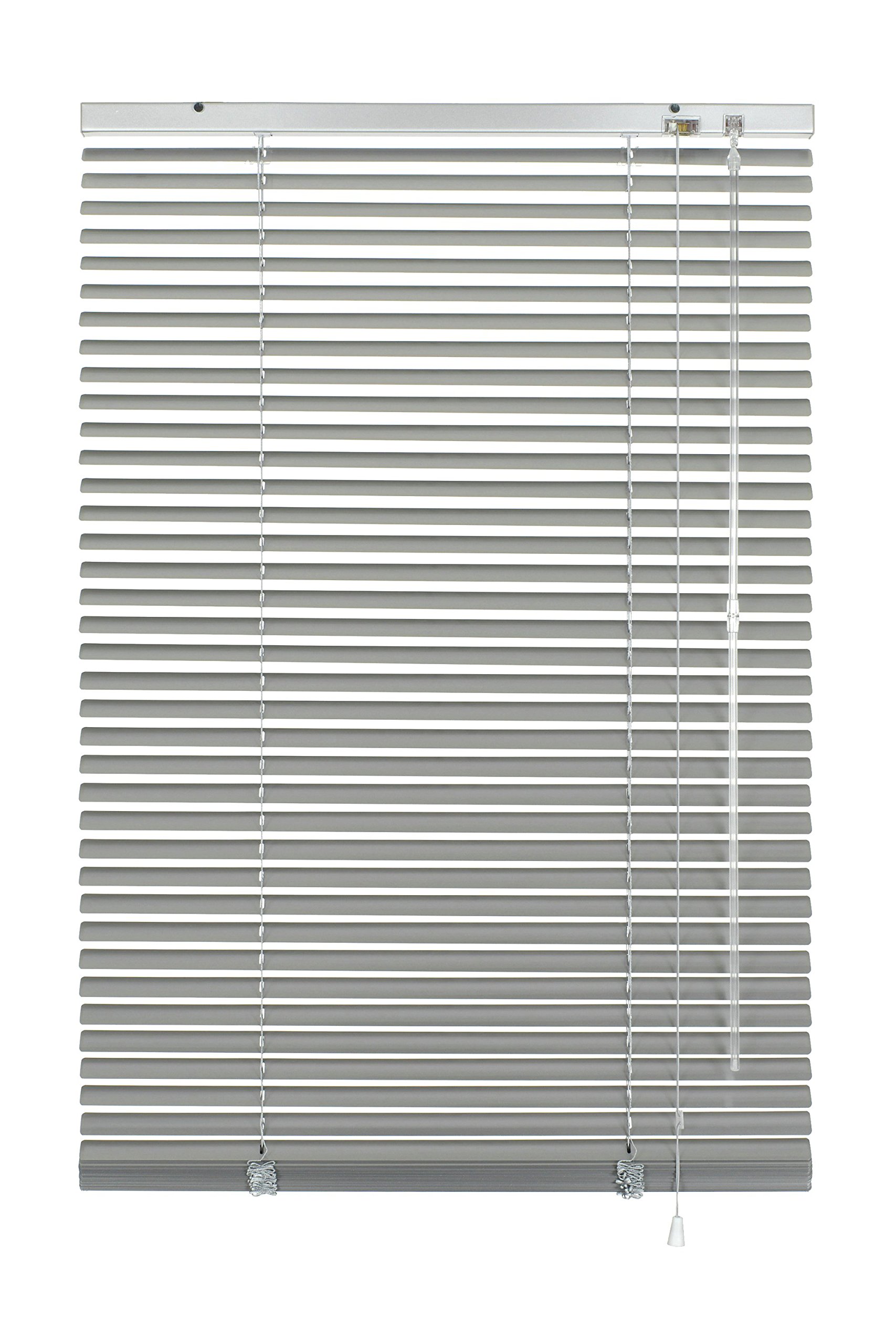 Gardinia Aluminium Venetian Blinds, Visibility, Light and Glare Protection, Wall and Ceiling Mounting, Mounting Kit Included, Aluminium Venetian Blinds, Silver, 90 x 240 cm (WxH)