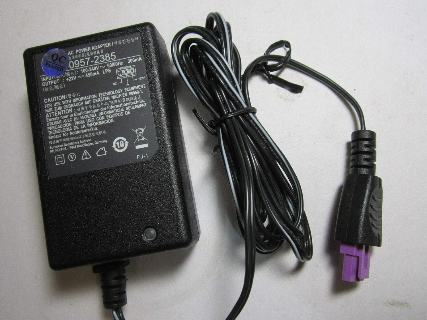 22V 455MA AC/DC Adapter For HP Deskjet Ink Advantage 1515 1516 2545 2546 Printer Power Supply Charger