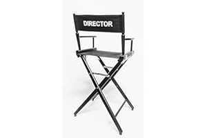 Filmcraft Professional Grade Studio Director's Chair (30" Bar Height, Black Finish, Printed Director Canvas)