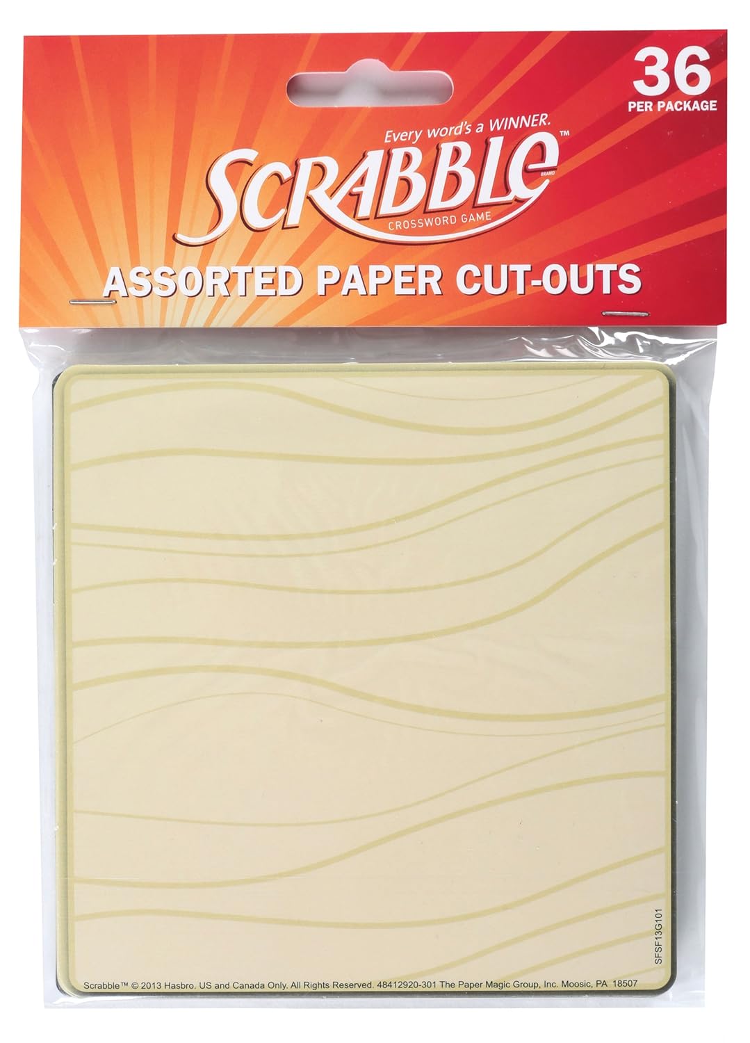 Eureka Scrabble Assorted Paper Cut-Outs, 12 Each of 3 Different Designs, 36-Piece