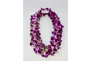 eflowerwholesale - Fresh Hand Made Dendrobium Orchid Lei Purple