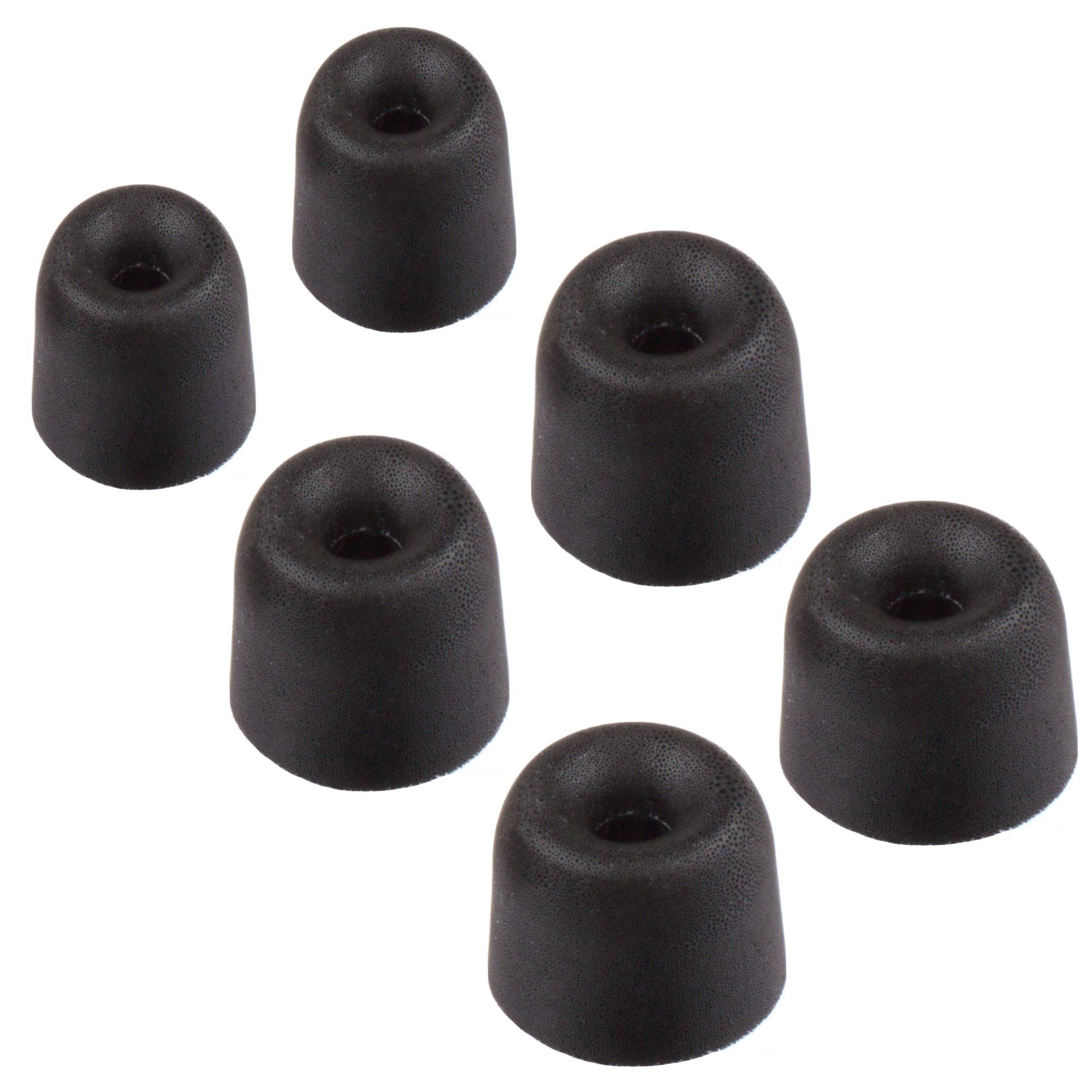 Xcessor Bullet FX-49 Small/Medium/Large Replacement Comfort Foam Earbuds - Black (Pack of 6)