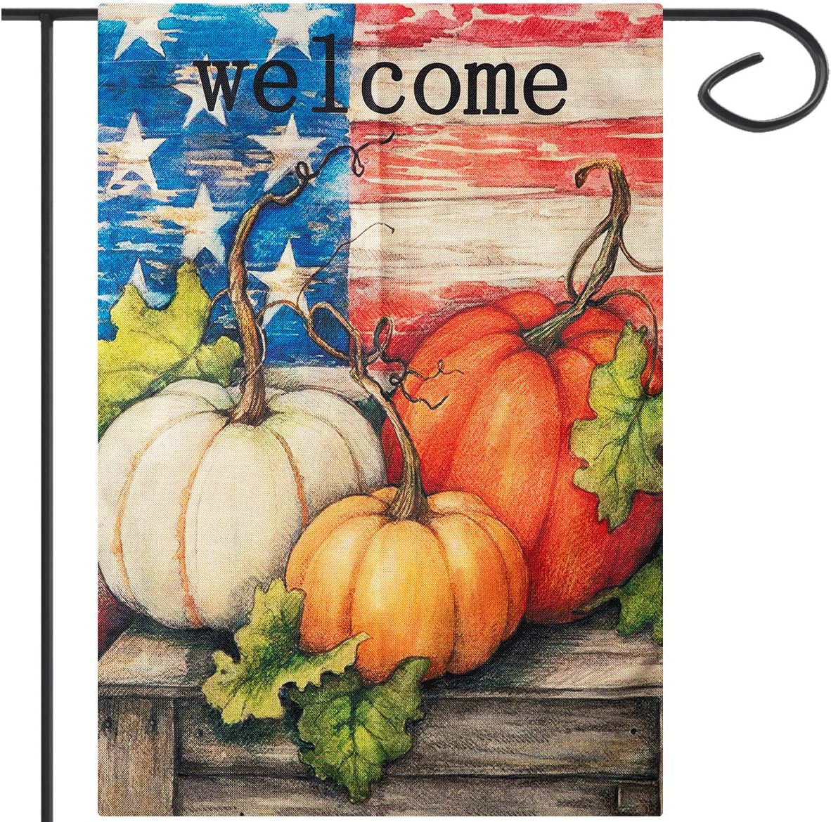 Apipi 18 x 12 Inch Fall Garden Flag Double Sided
